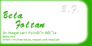 bela foltan business card